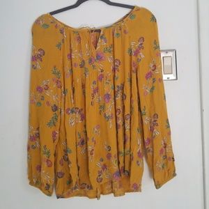 Mustard Yellow floral blouse